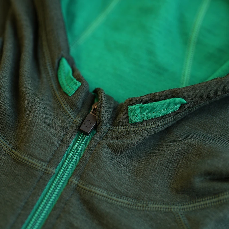 ISOBAA Mens Merino 260 Casual Hoodie Forest Sportpursuit