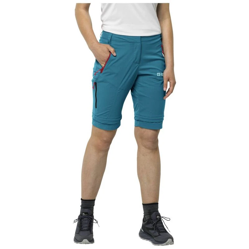 JackWolfskin Womens Glastal Zip Away Trousers (Tile Blue) | Sportpursu