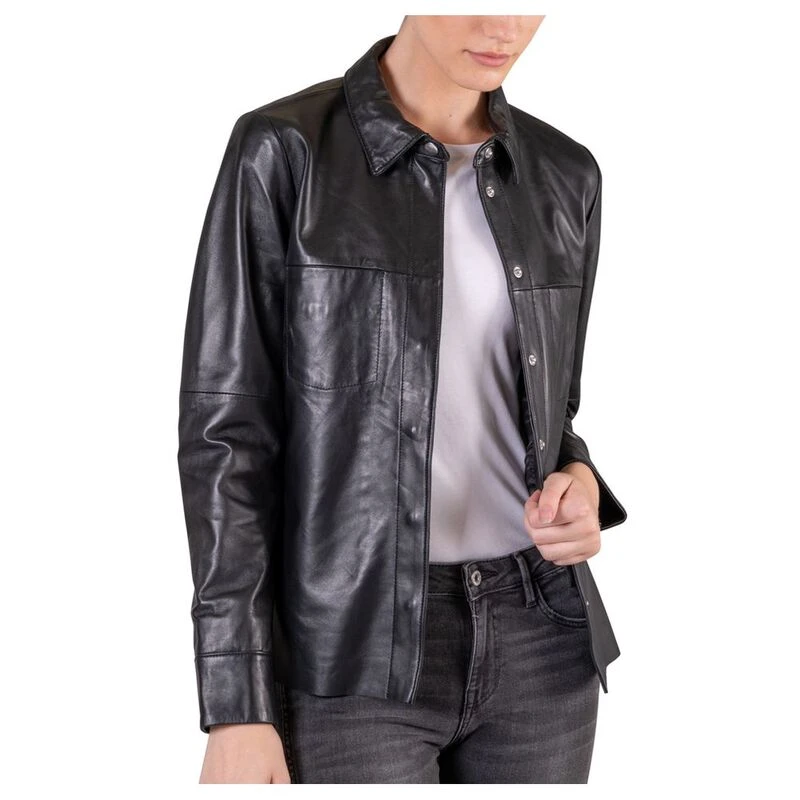 Leather jacket no shirt hot sale