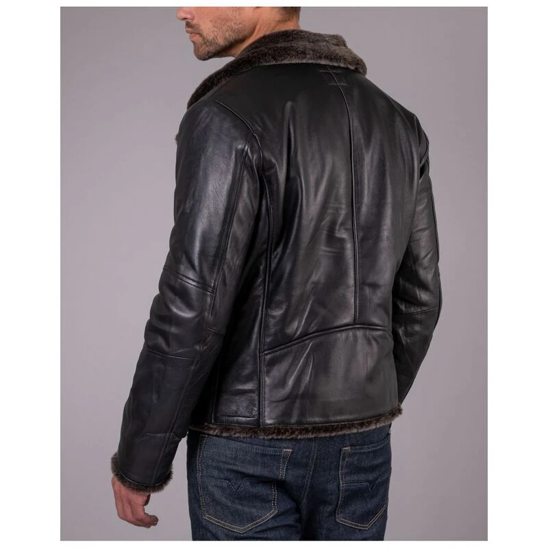 Hudson leather jacket clearance with fur collar