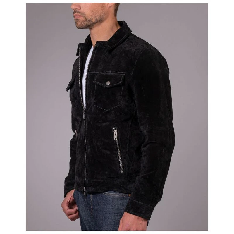 Jofama Mens Ben Suede Shacket Black Sportpursuit