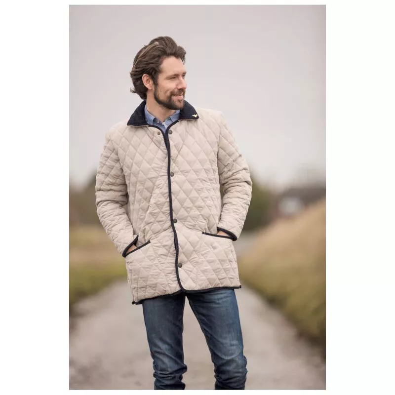 John Partridge Mens Rag Soft Touch Quilted Jacket (Sable/Navy) | Sport