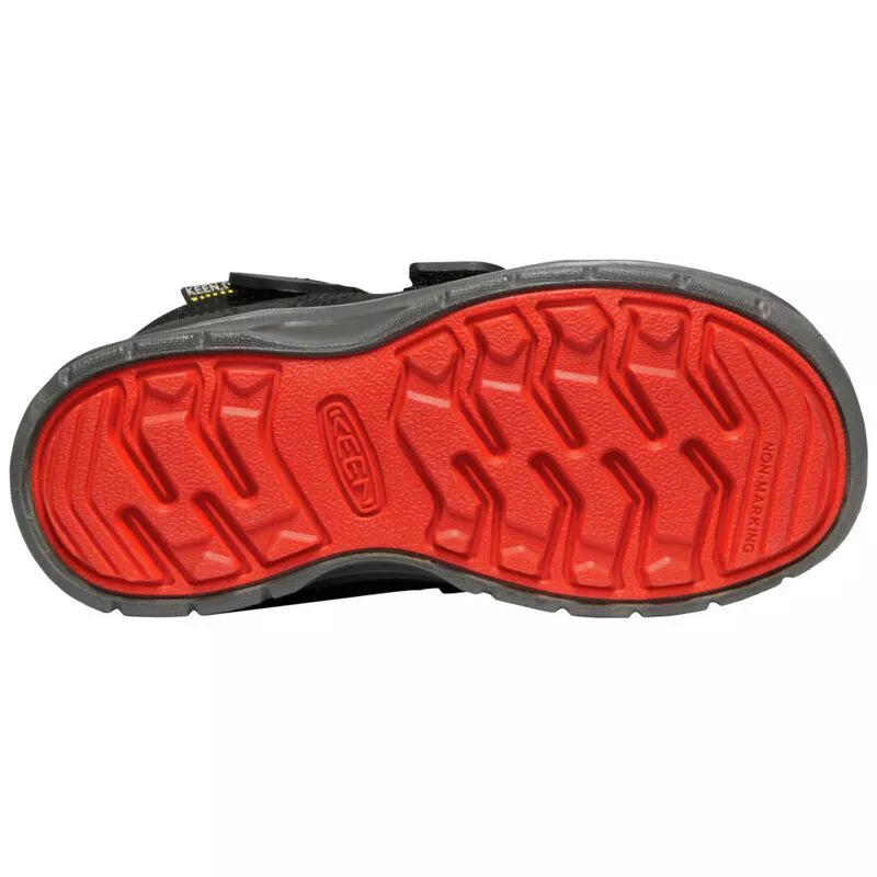 Keen Kids Hikeport Mid Strap Waterproof Boots Black Bright Red Spo
