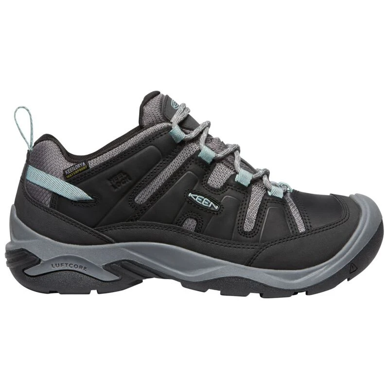 Keen Womens Circadia WP Hiking Shoes (Black/Cloud Blue) | Sportpursuit