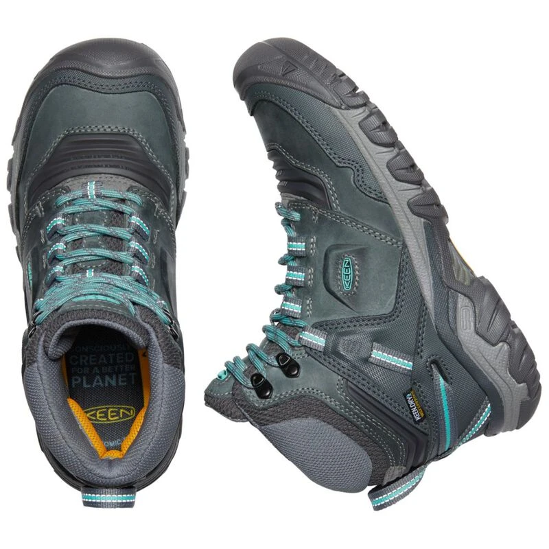 Keen Womens Ridge Flex Mid WP Waterproof Hiking Boots Steel Grey Porc