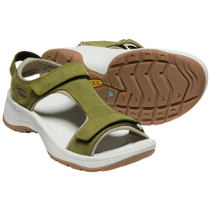 Keen Womens Astoria West T-Strap Sandals (Olive Drab Leather)