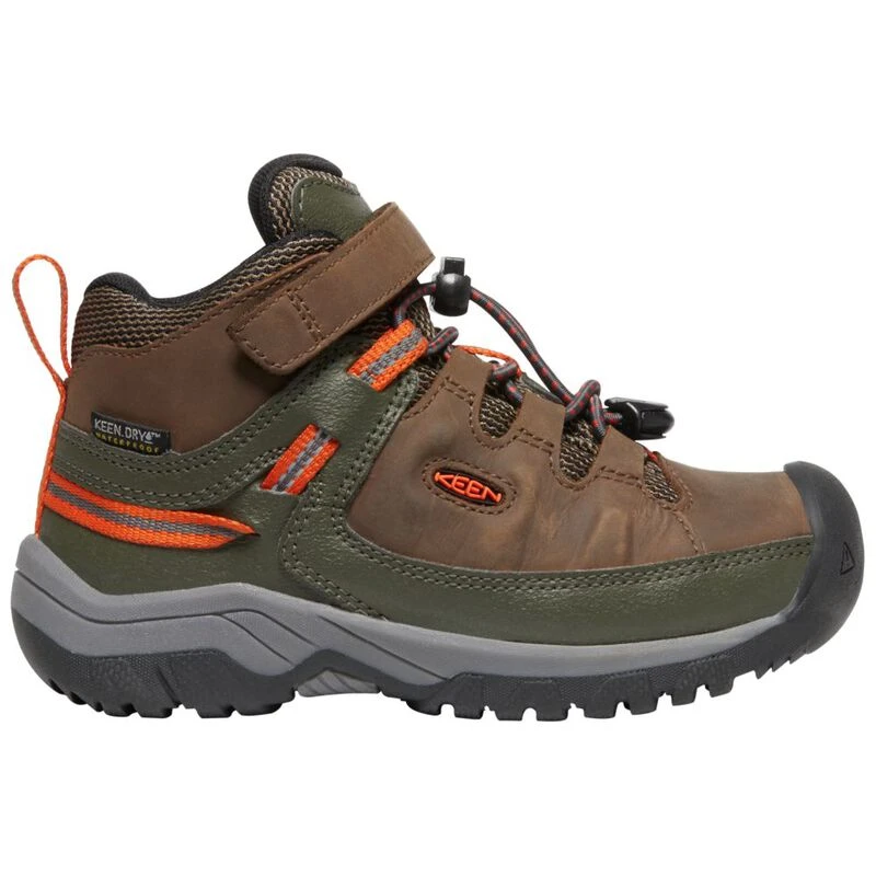 Keen Kids Targhee Mid WP Waterproof Hiking Boots Dark Earth Forest Ni