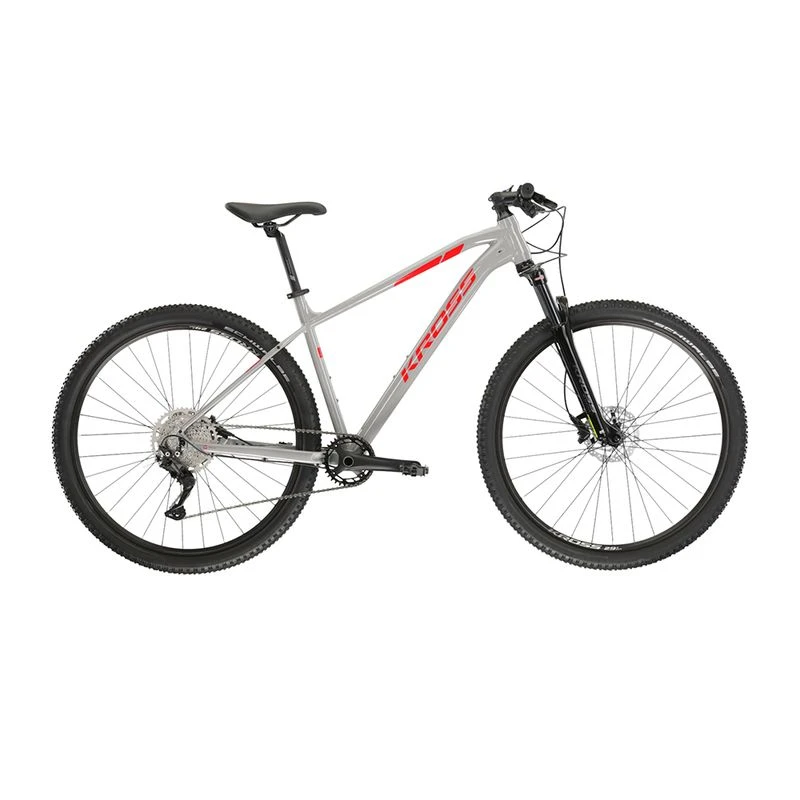 Kross Mens Level 4.0 PW 29 Hard Tail Mountain Bike Grey Red Sportp