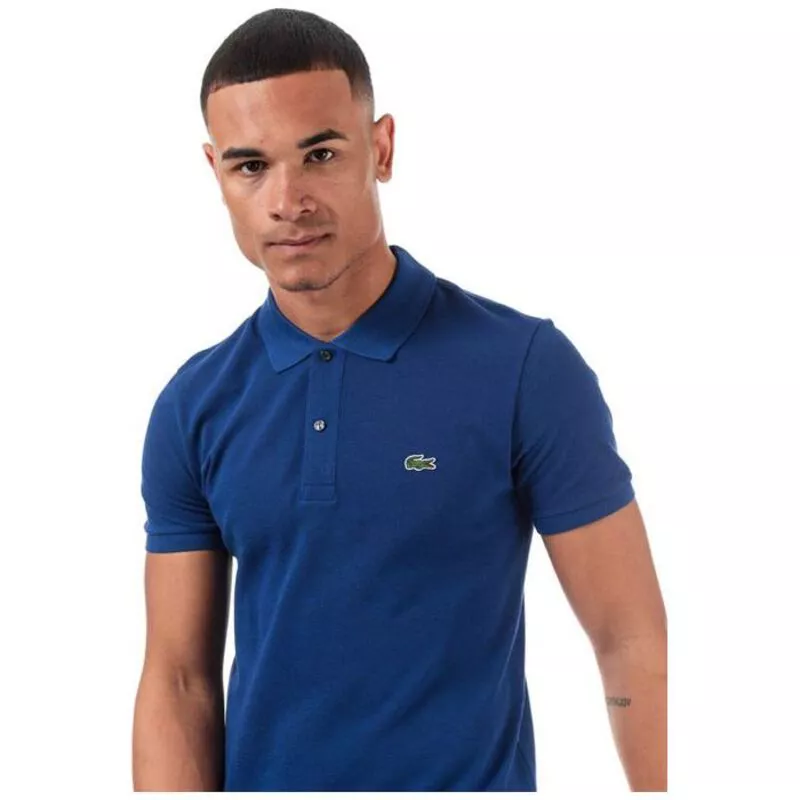 Lacoste Mens Slim Fit Petit Piqu Polo Shirt Blue Sportpursuit