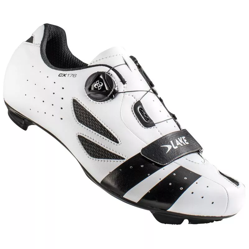Lake CX176 Wide Fit Cycling Shoes (White/Black)