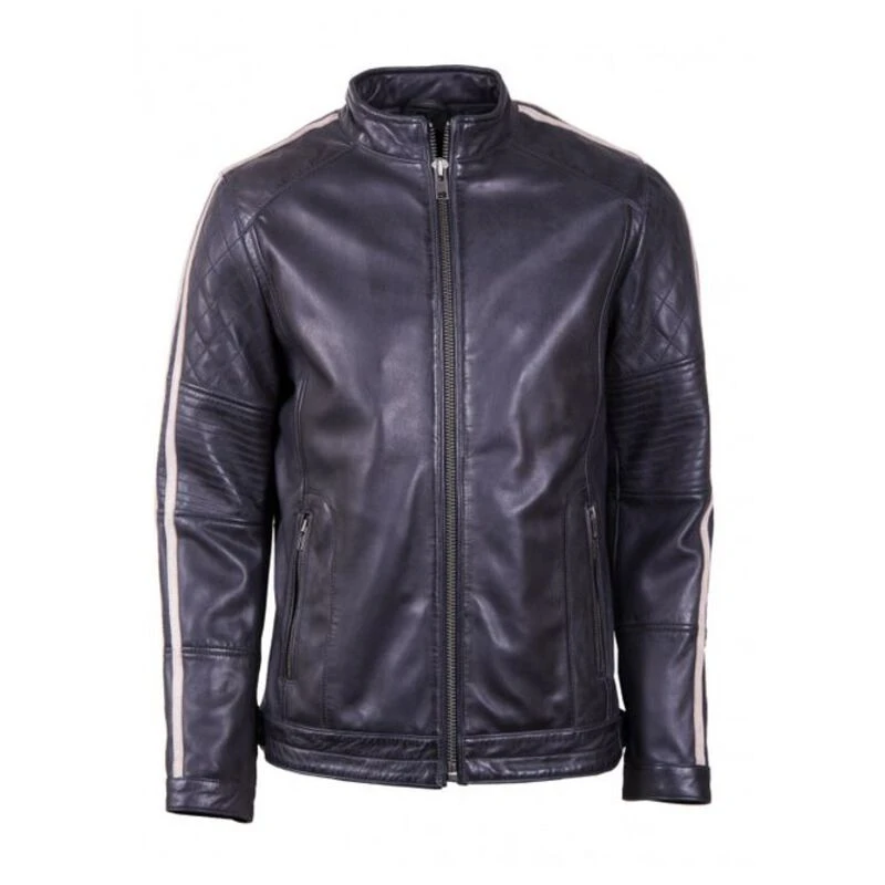 Lakeland Leather Mens Evan Leather Jacket Navy Sportpursuit