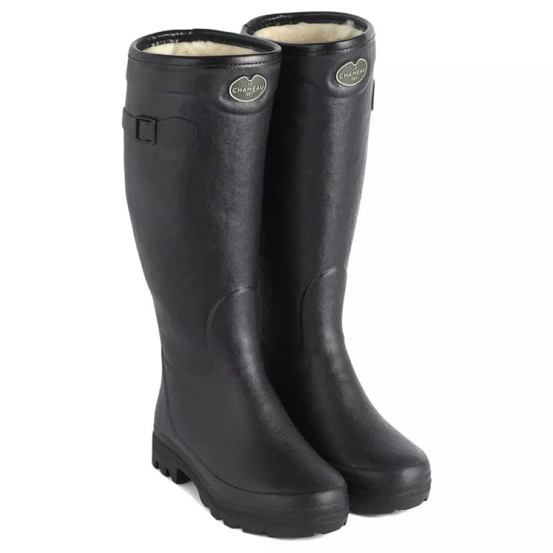 Le Chameau Womens Country Wool Lined Boots Black Sportpursuit