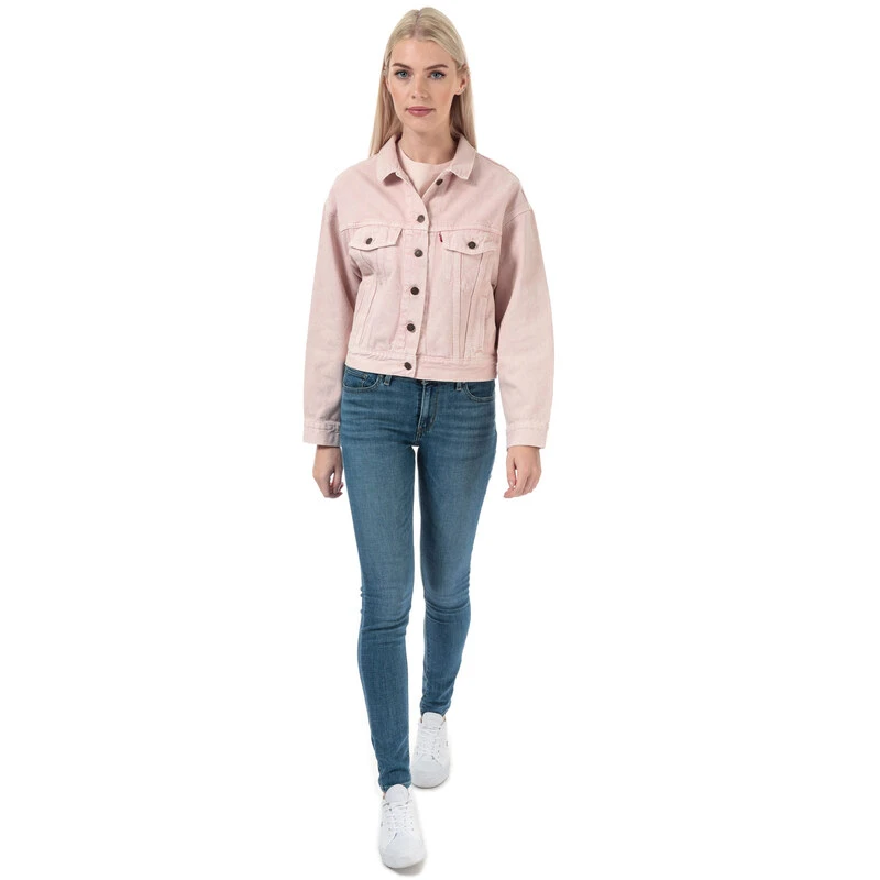 Levi s Womens Slouch Trucker Jacket Pink Sportpursuit