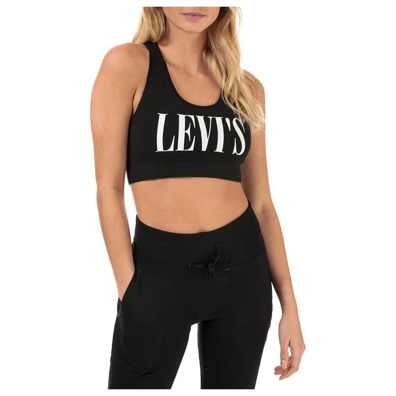 Levi s Womens Logo Sports Bra Black Sportpursuit