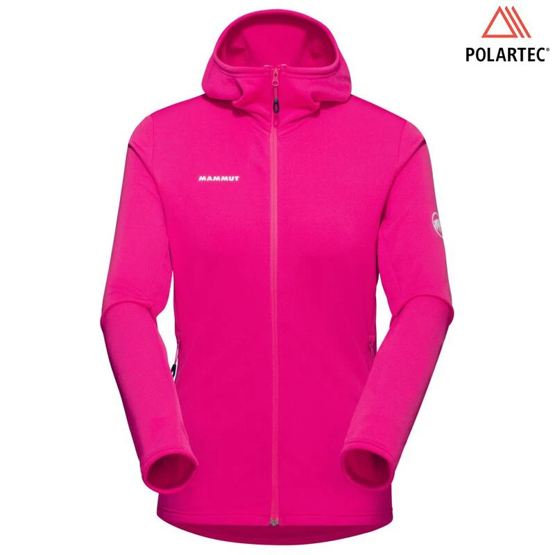 Mammut Womens Aconcagua Light ML Hooded Fleece Jacket Pink Sportpu