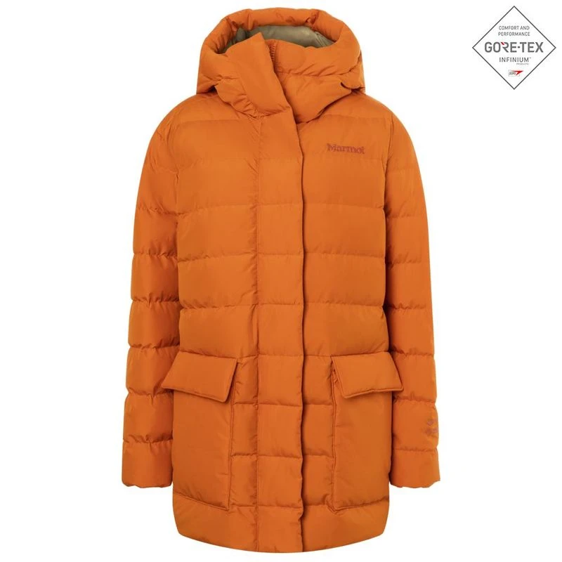 Marmot Womens WarmCube GTX Infinium Golden Mantle Jacket Tangelo S