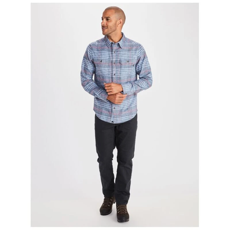 Marmot Mens Jasper Midweight Flannel Shirt Arctic Navy Heather Spo