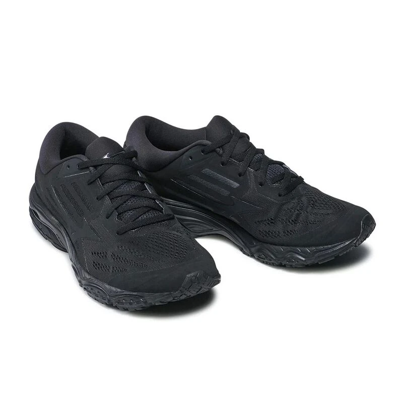 Mizuno Mens Wave Stream II Running Shoes Black Phantom Sportpursui