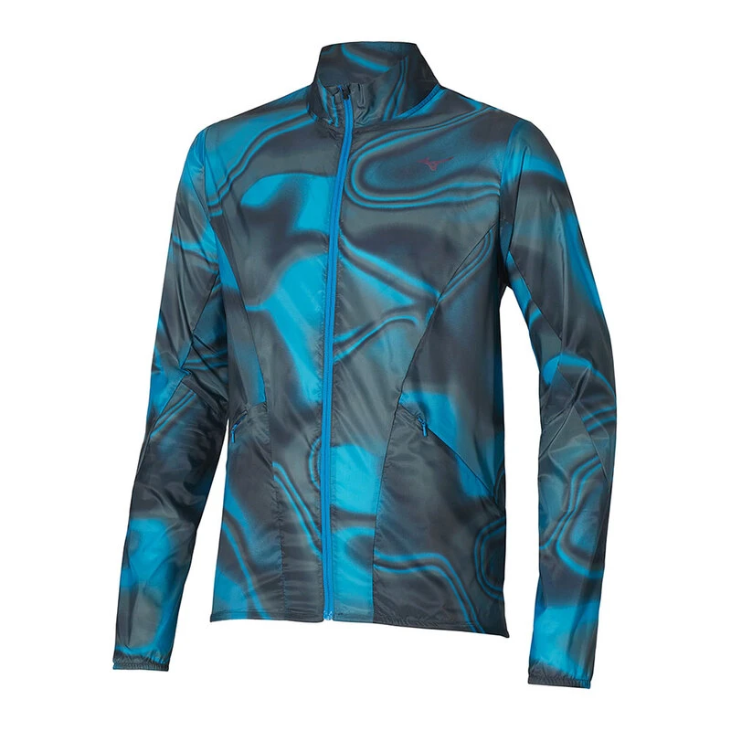 Mizuno Mens Premium Aero Jacket Blue Sportpursuit