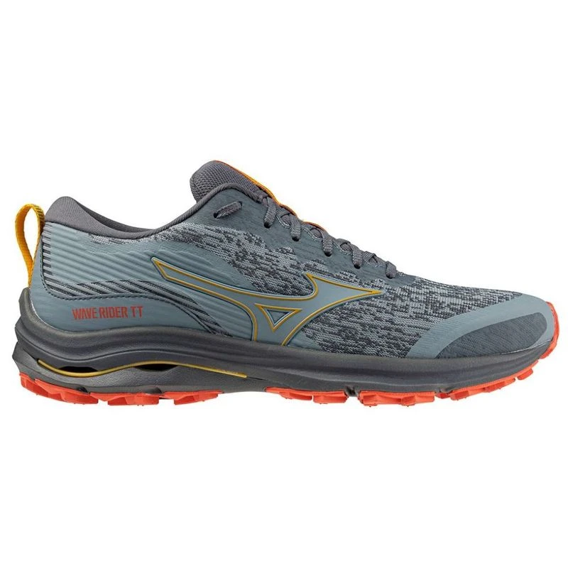 Mizuno Mens Wave Rider TT Running Shoes Lead Citrus Hot Coral Spor