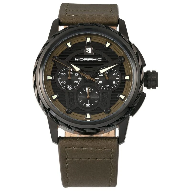 Morphic M61 Series Chronograph Leather Band Heren Casual Horloge Zwar