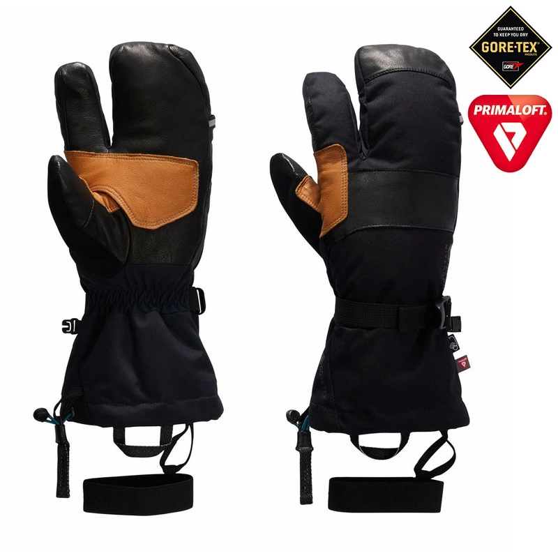 Mountain Hardwear High Exposure Gore-Tex Gloves GREEN Leather Mens Small  SKI