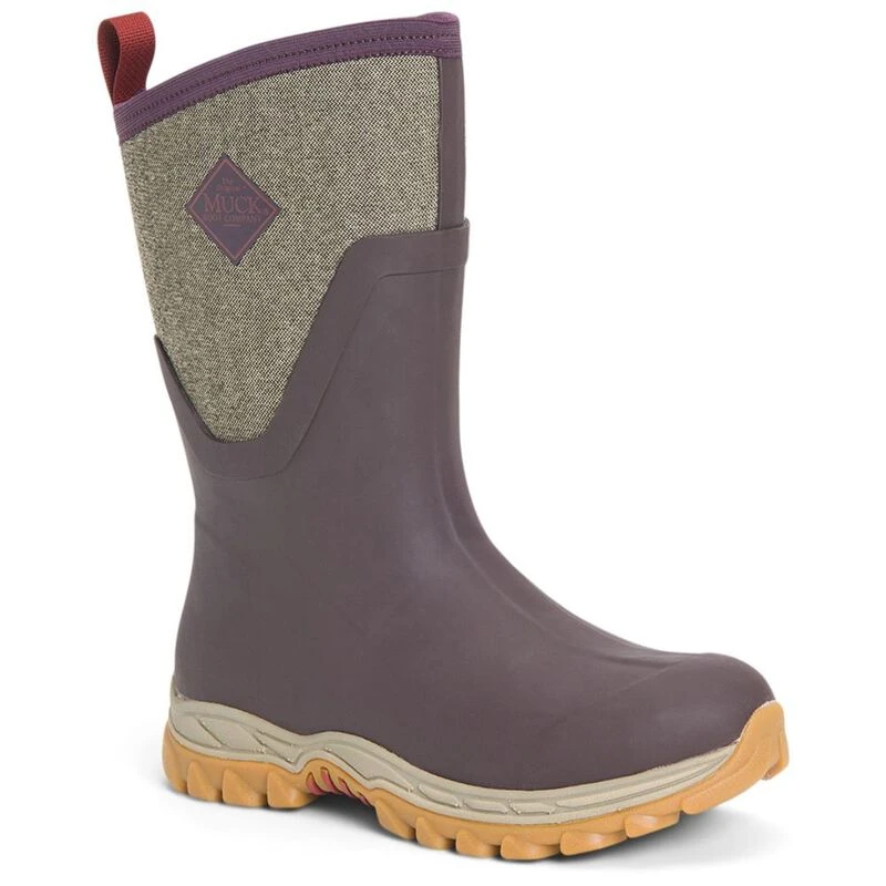 MuckBoot Womens Arctic Sport Mid Rubber Boots Wine Sportpursuit