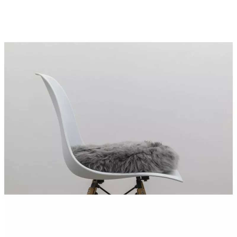 Native Natural Round Sheepskin Chair Pad Grey Sportpursuit