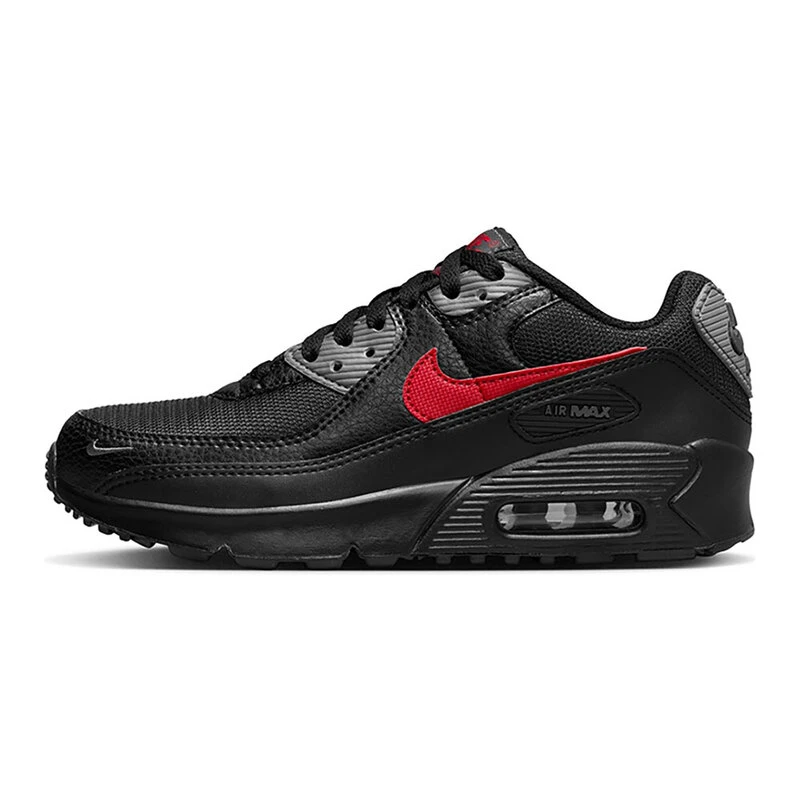 Nike Kids Air Max 90 GS Casual Shoes Black Gym Red Iron Grey Sport