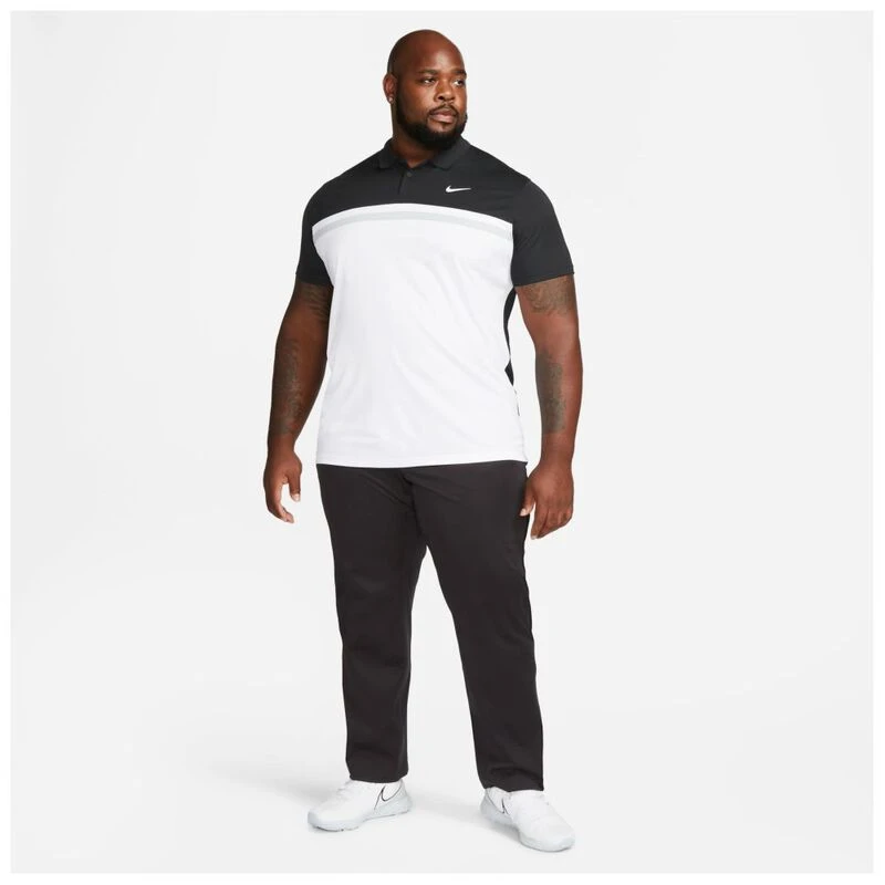 Nike Mens Dri-FIT Victory Polo (Black/White/Light Smoke Grey/White)