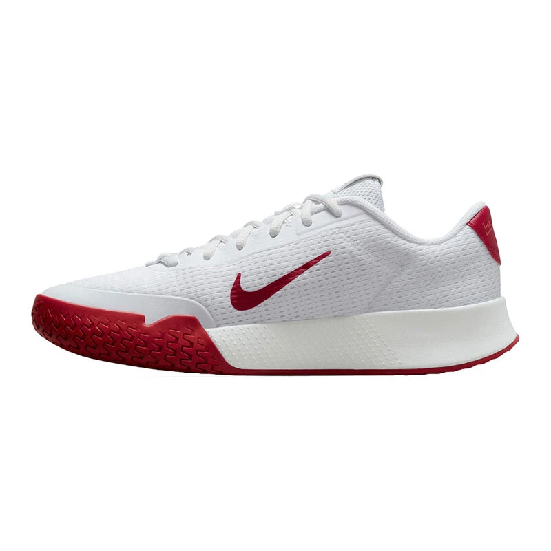 Nike Mens Vapor Lite 2 HC Tennis Shoes White Black Bright Crimson
