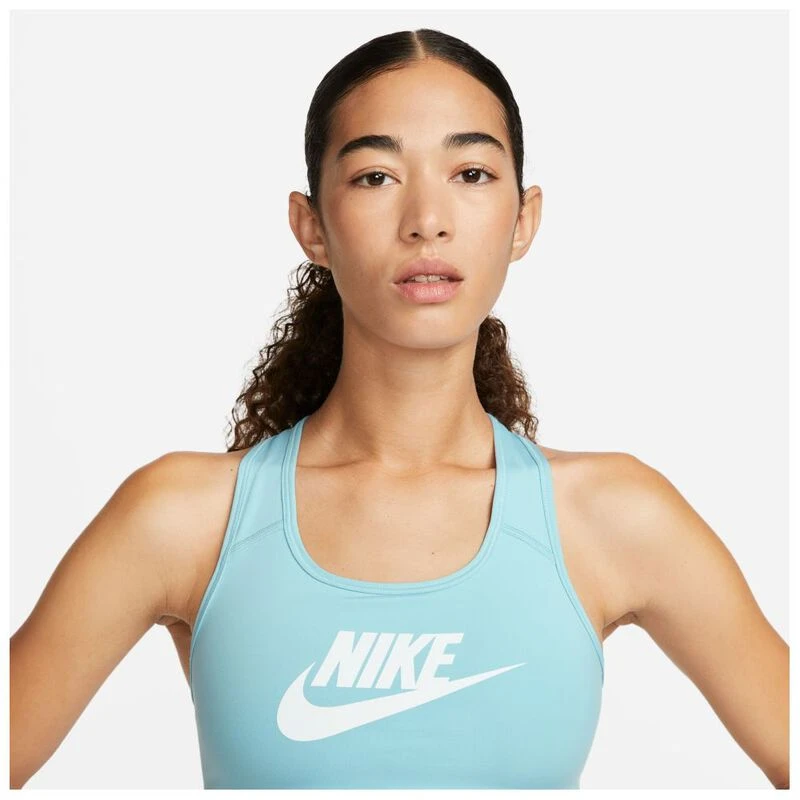 Nike Womens Medium-Support Graphic Sports Sports Bra (Ocean Bliss/Whit