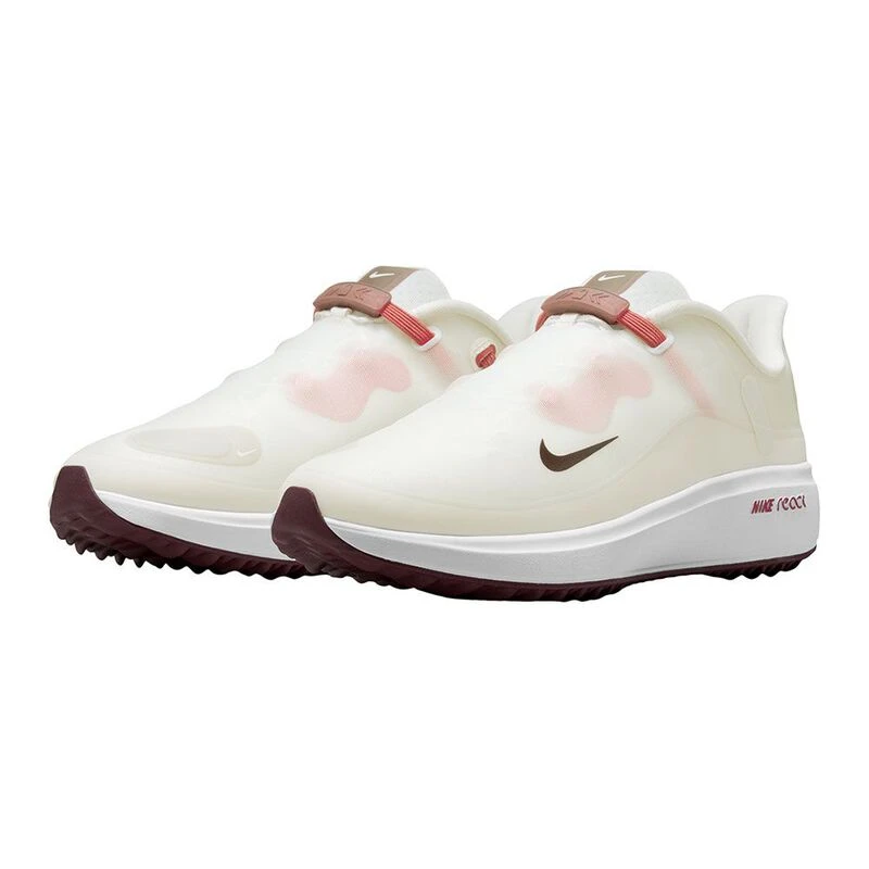 Nike Womens React Ace Tour Golf Shoes Sail Dark Beetroot Fusion Red W