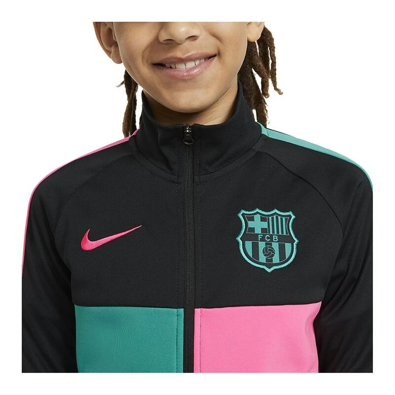 Nike Kids FC Barcelona Anthem Track 20 21 Jacket Black Pink Beam New