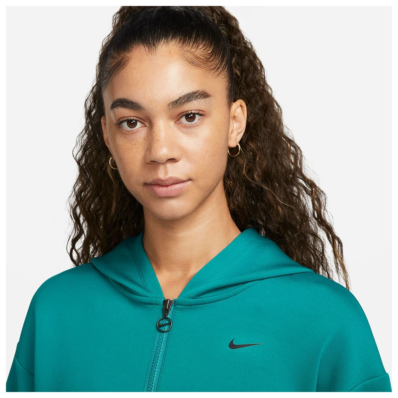 Nike Womens Dri-FIT Graphic Hoodie (Bright Spruce/Black) | Sportpursui