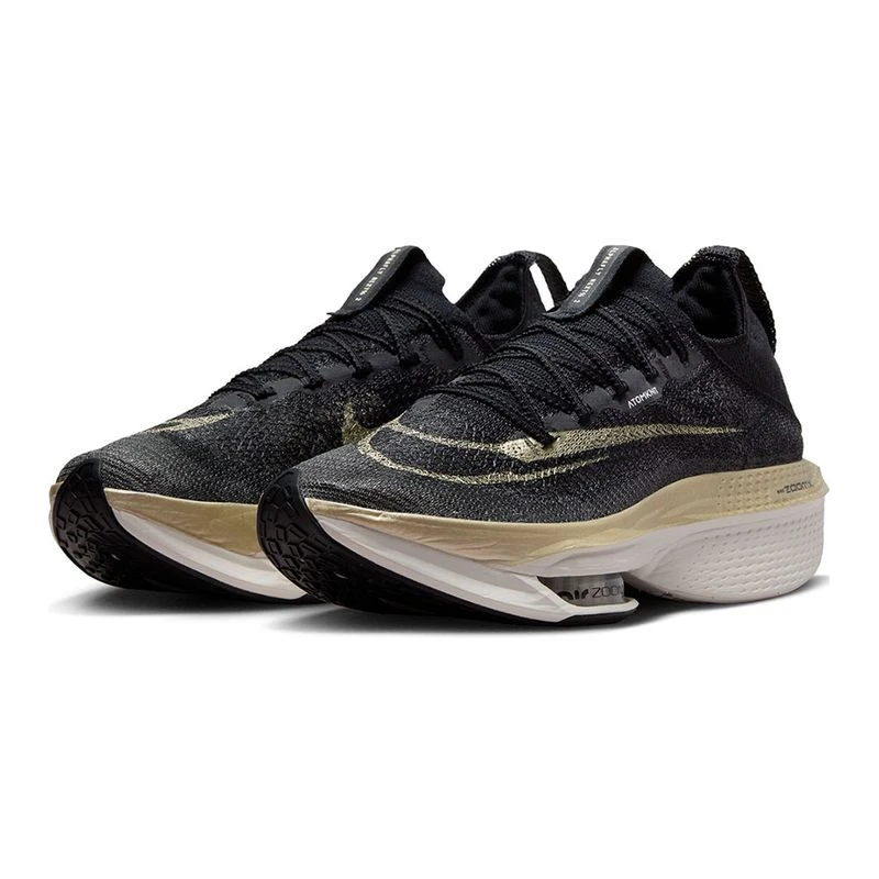 Nike Mens Air Zoom Alphafly Next 2 Running Shoes Black Mtlc Gold Gra