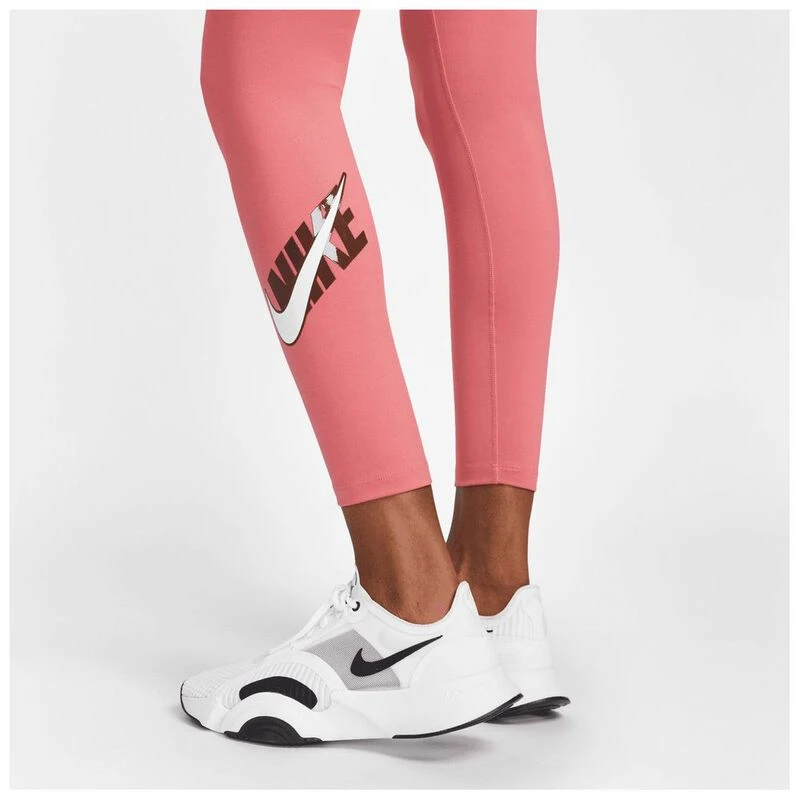 Nike Womens Dri-FIT One Icon Clash Tights (Archaeo Pink/Sail) | Sportp