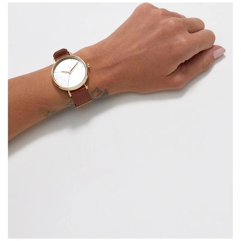 Nixon Womens Kensington Leather Watch Gold Saddle Sportpursuit