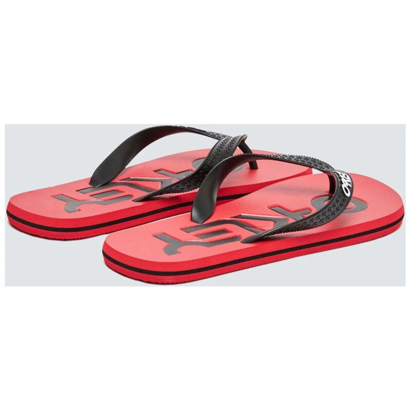 Oakley Mens College Flip Flops Red Line Sportpursuit