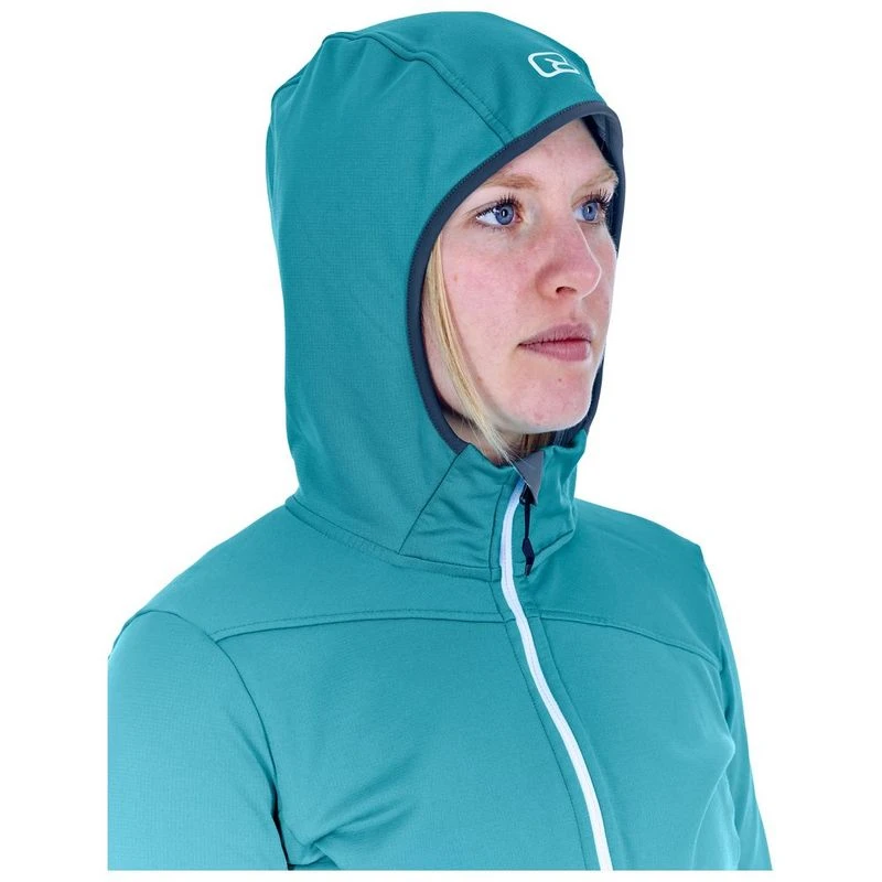 Ortovox Womens Fleece Light Tec Merino Hoodie Aqua Sportpursuit