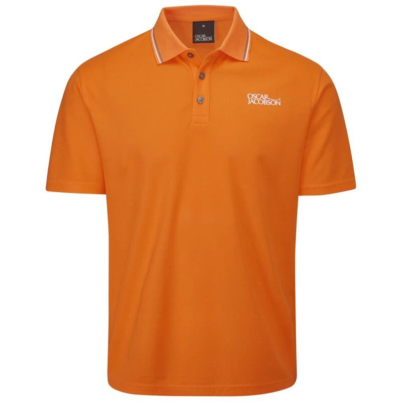 Oscar Jacobson Mens Stanley Polo Shirt (Vibrant Orange) | Sportpursuit