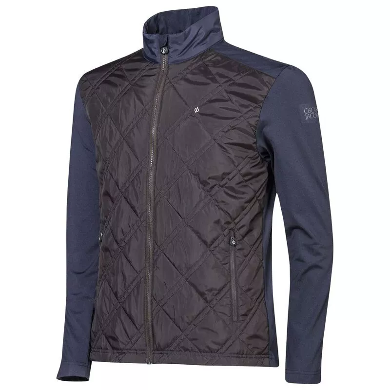 Oscar Jacobson Mens Carson Hybrid Jacket Navy Black Sportpursuit.c