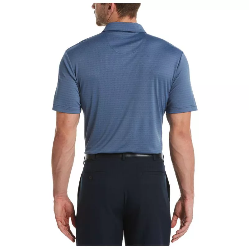 PGA Tour Mens Two Tone Horizontal Stripe Polo Shirt (Peacoat) | Sportp