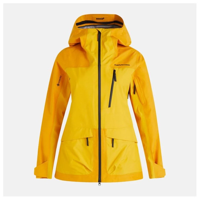 PeakPerformance Womens Vertical 3L Jacket (Pure Gold/Blaze Tundra) | S