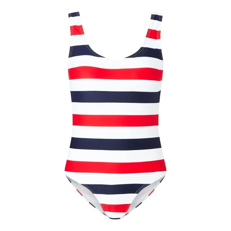 Red white and blue striped one piece bathing suit clearance