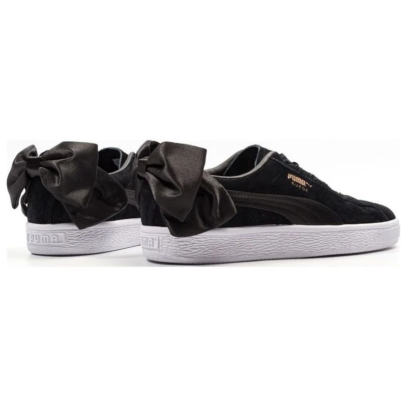 Puma Womens Suede Bow Shoes Black Sportpursuit