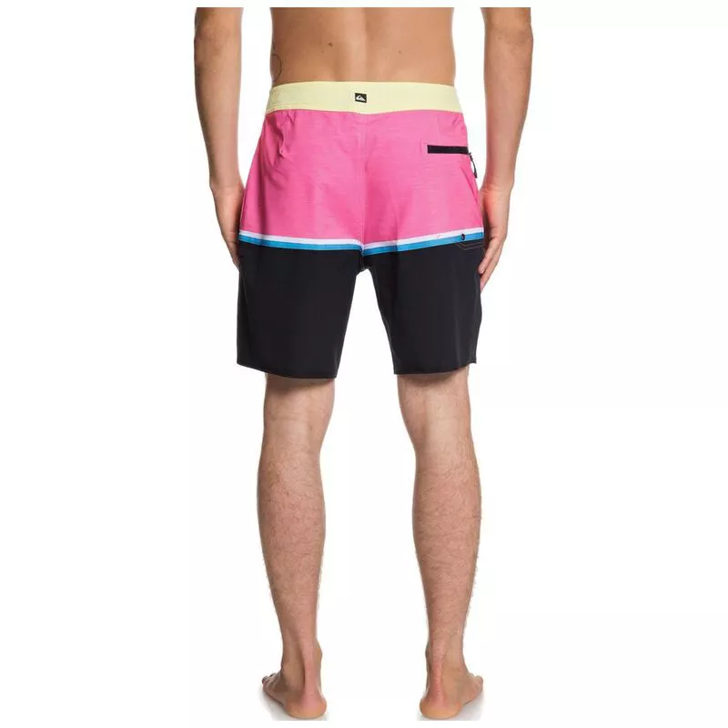 Quiksilver Mens Highline Division 18 Boardshorts Yellow Pink Black
