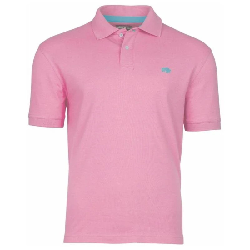 Raging Bull Mens Signature Organic Polo Shirt (Pink) | Sportpursuit.co