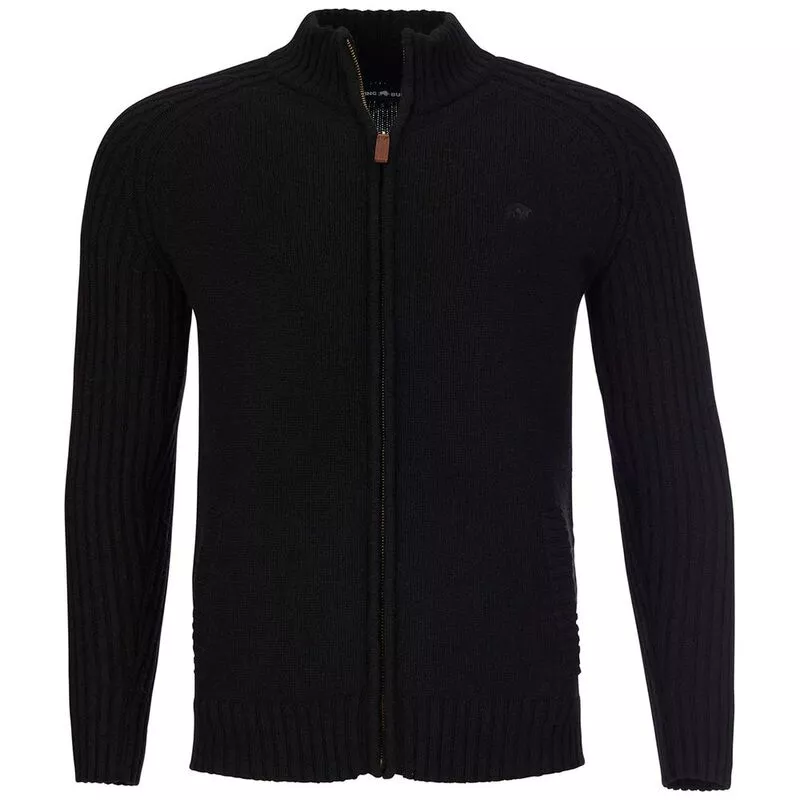 Mens black chunky knit cardigan 2025