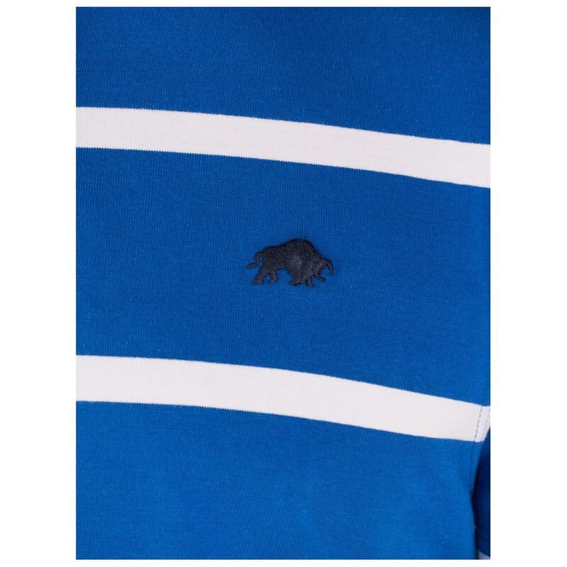 Raging Bull Mens Fine Stripe Rugby Polo Shirt (Cobalt Blue) Sportpur
